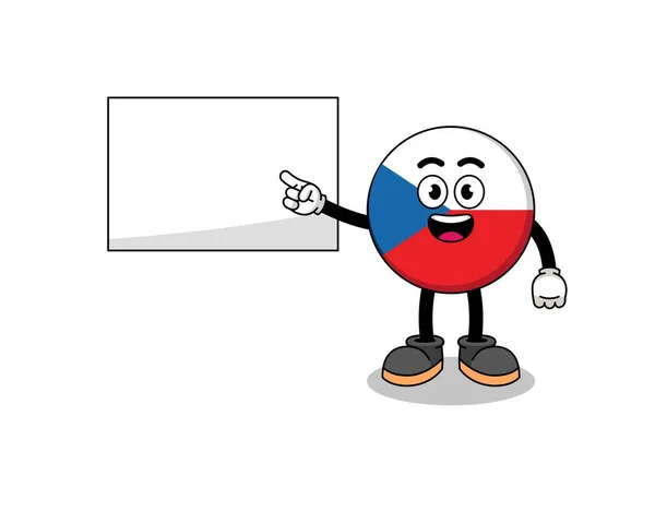 Τσεχική Δημοκρατία Εικονογράφηση Κάνει Μια Παρουσίαση Σχεδιασμός Χαρακτήρα — Διανυσματικό Αρχείο