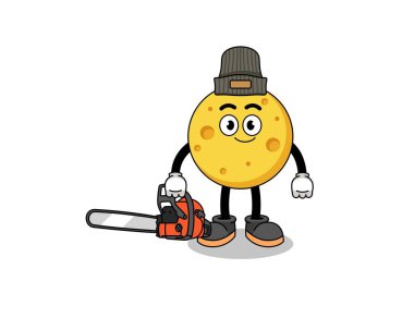 yuvarlak peynir çizim karikatürü bir oduncu, karakter tasarımı