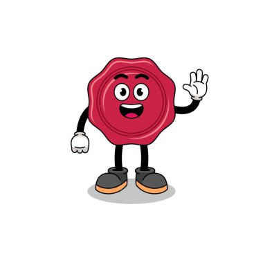 Balmumu karikatür mühürleme el hareketi, karakter tasarımı