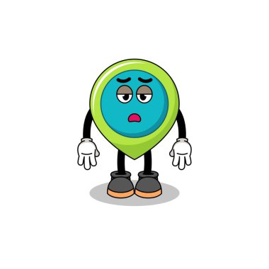 konum sembolü çizgi film yorgunluk jesti, karakter tasarımı