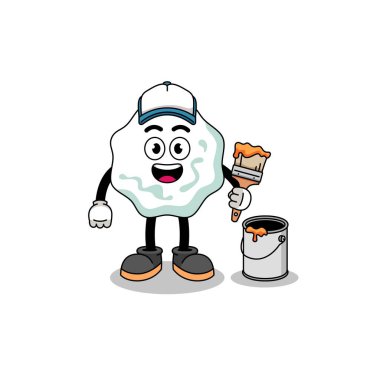 Bir ressam olarak sakız çiğnemenin karakter maskotu, karakter tasarımı