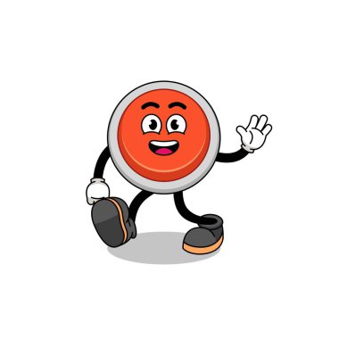 acil durum düğmesi çizgi film yürüyüşü, karakter tasarımı