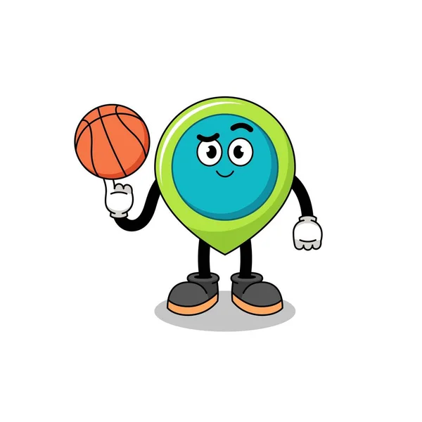 Plats Symbol Illustration Som Basketspelare Karaktär Design — Stock vektor