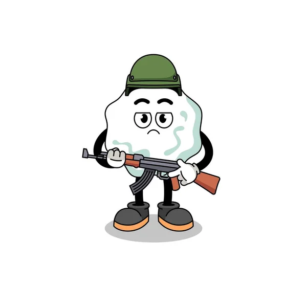 Cartoon Chewing Gum Soldier Character Design — Stock Vector