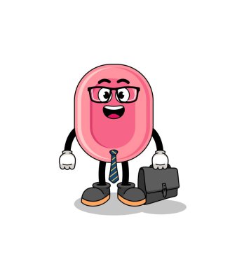 iş adamı olarak sabun maskotu, karakter tasarımı