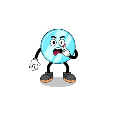 Aynanın dili dışarı fırlamış hali, karakter tasarımı