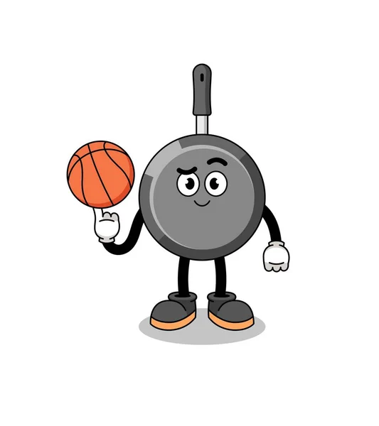 Pánev Ilustrace Jako Basketbalista Charakter Designu — Stockový vektor