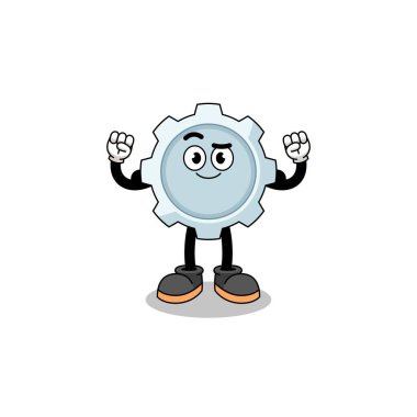 Kas ve karakter tasarımı ile poz veren maskot çizimi