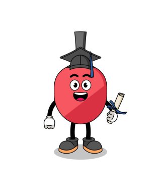 Masa tenisi maskotu mezuniyet pozu, karakter tasarımı