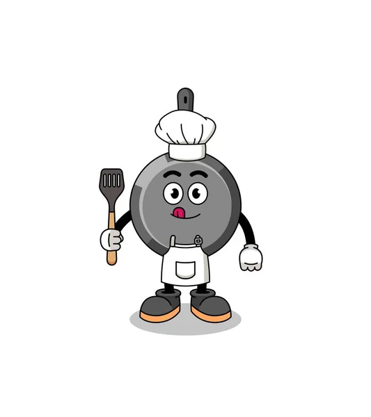 Mascotte Illustration Chef Cuisinier Character Design — Image vectorielle