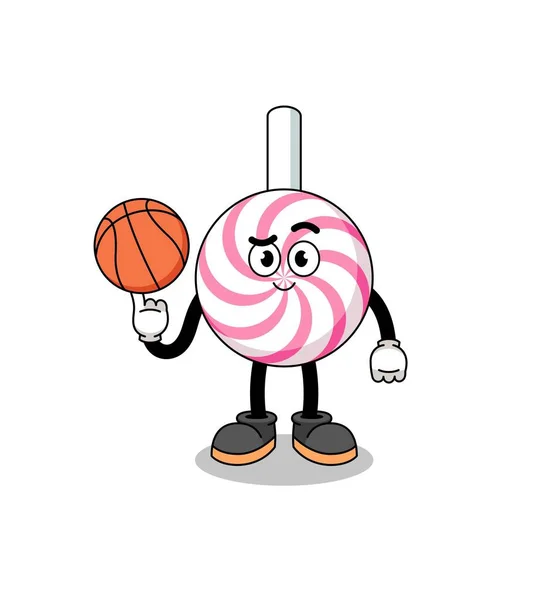 Klubba Spiral Illustration Som Basketspelare Karaktär Design — Stock vektor