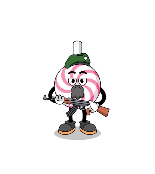 Character Cartoon Lollipop Spiral Special Force Character Design — Stock vektor