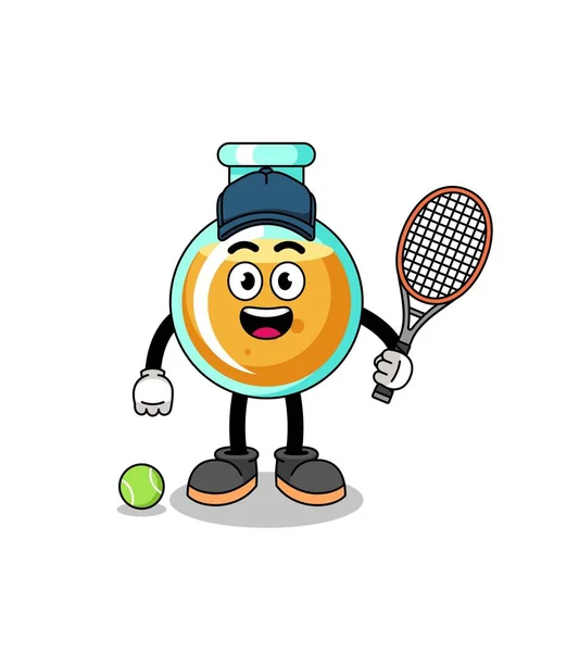 Illustration Béchers Laboratoire Tant Que Joueur Tennis Character Design — Image vectorielle