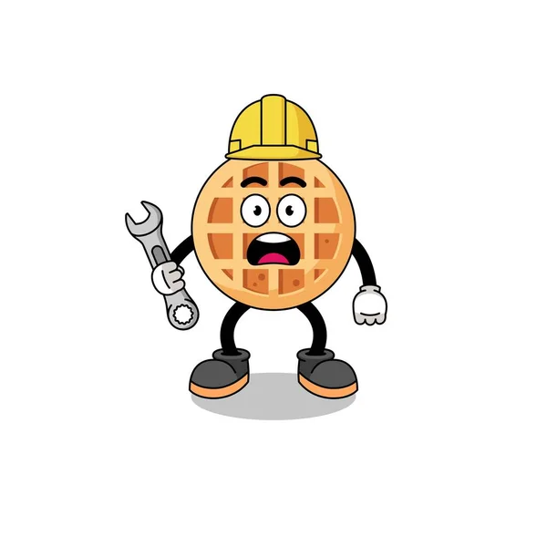Character Illustration Circle Waffle 404 Error Character Design — Stock vektor