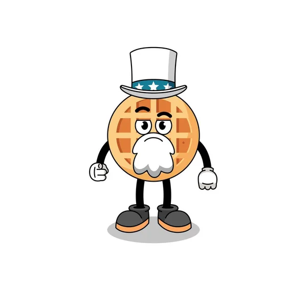 Εικονογράφηση Του Κύκλου Waffle Κινουμένων Σχεδίων Θέλω Χειρονομία Σχεδιασμό Του — Διανυσματικό Αρχείο