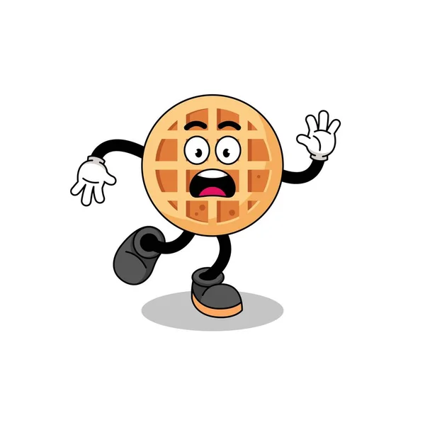 Slipping Circle Waffle Mascot Illustration Character Design — Stock vektor