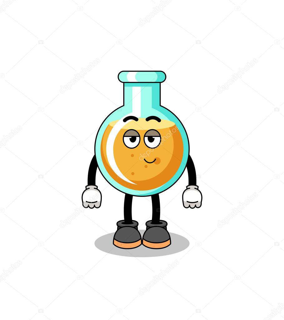 lab beakers cartoon couple with shy pose , character design