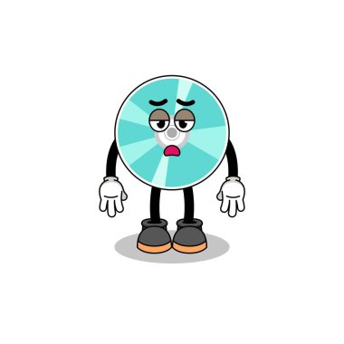 Yorgunluk jestli optik disk karikatürü, karakter tasarımı