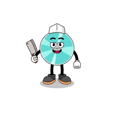 Kasap olarak optik diskin maskotu, karakter tasarımı