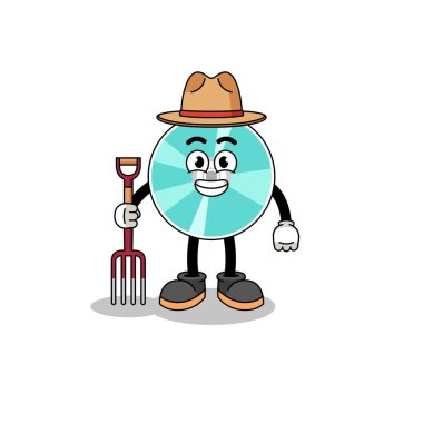 Optik disk çiftçisinin çizgi film maskotu, karakter tasarımı