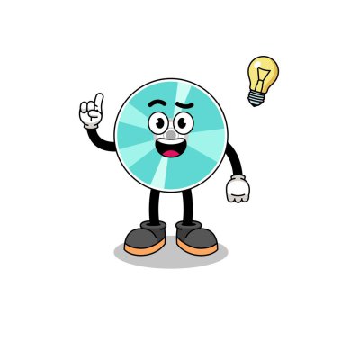 bir fikir pozu, karakter tasarımı içeren optik disk karikatürü