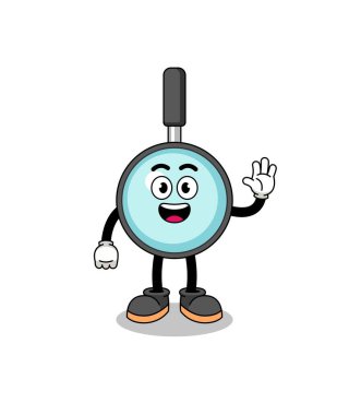 Büyütücü cam karikatür el hareketi, karakter tasarımı