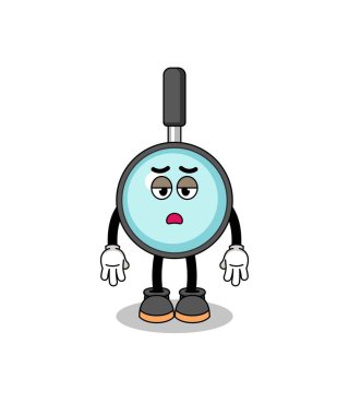 Yorgunluk jestli büyüteç çizgi film, karakter tasarımı