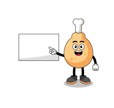 Kızarmış tavuk çizimi sunumu, karakter tasarımı.