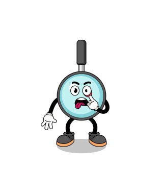 Dili dışarı çıkmış büyüteç tasarımı, karakter tasarımı