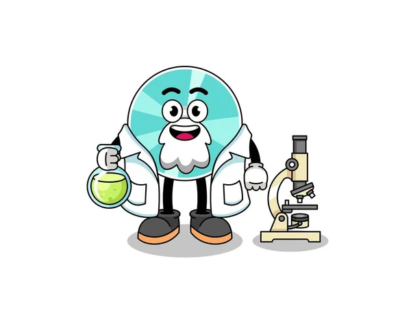Mascot Optical Disc Scientist Character Design — Stock Vector