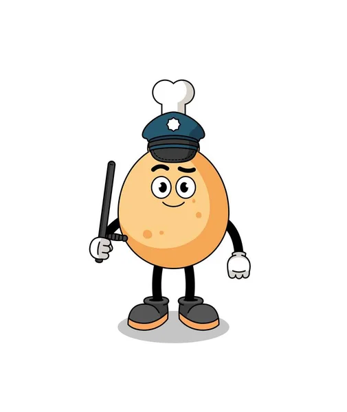 Cartoon Illustration Von Gebratenem Huhn Polizei Charakter Design — Stockvektor
