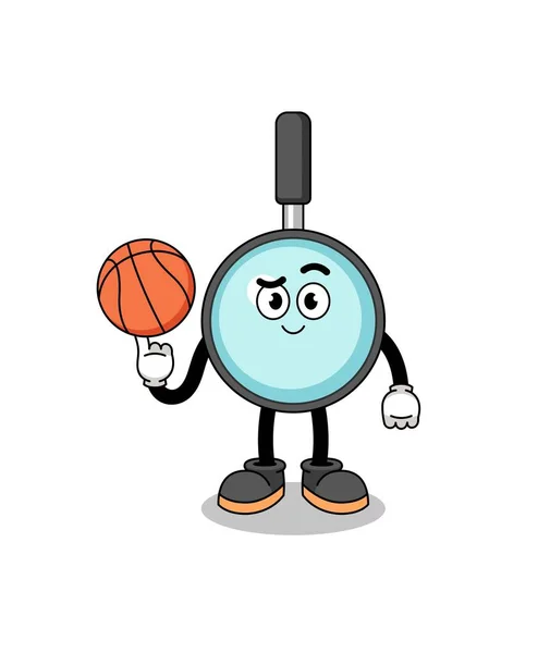 Lupa Ilustrace Jako Basketbalista Charakter Designu — Stockový vektor