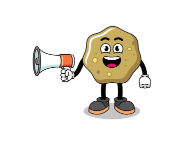 Gevşek tabureler çizgi film çizimleri, megafon, karakter tasarımı