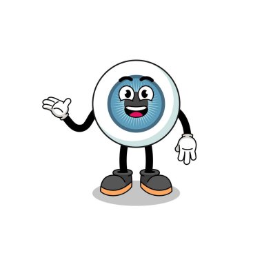 Hoş bir duruşu olan göz karikatürü, karakter tasarımı