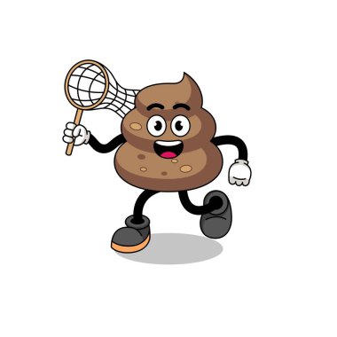 Kelebek yakalayan kaka karikatürü, karakter tasarımı.