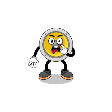 Konuşmacının dili dışarı fırlamış, karakter tasarımı