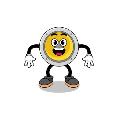 Şaşırmış jestli hoparlör çizgi filmi, karakter tasarımı