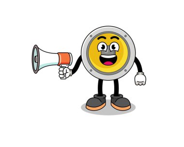 hoparlör çizimi megafon, karakter tasarımı