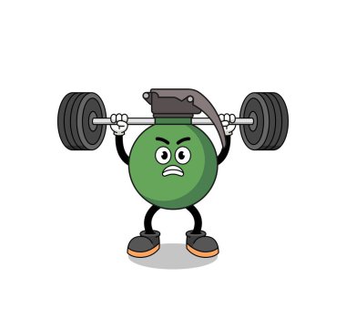 El bombası maskotu çizgi filmi halter kaldırma, karakter tasarımı