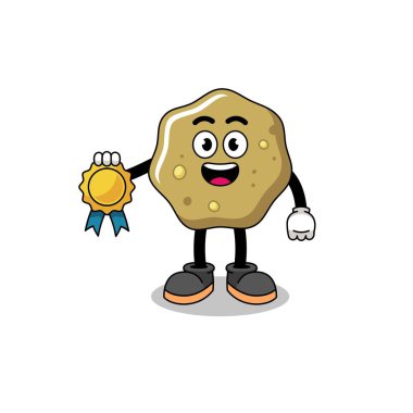 Gevşek tabure karikatür çizimi tatmin edici madalya garantisi, karakter tasarımı