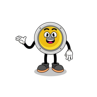 Hoş geldin pozlu hoparlör çizgi filmi, karakter tasarımı