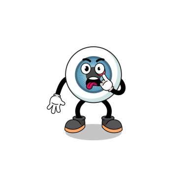 Dili dışarı fırlamış göz küresi çizimi, karakter tasarımı