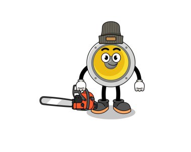 Bir oduncu olarak hoparlör çizimi, karakter tasarımı