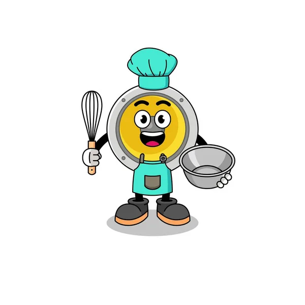 Illustration Speaker Bakery Chef Character Design — Image vectorielle