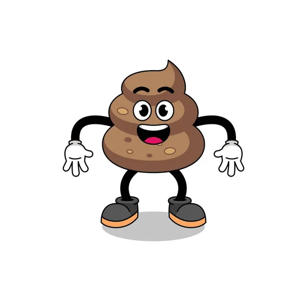 Poop Cartoon Surprised Gesture Character Design — 스톡 벡터