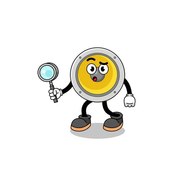 Mascot Speaker Searching Character Design — Vector de stock