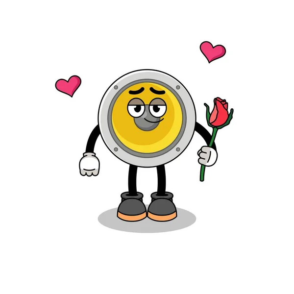 Speaker Mascot Falling Love Character Design — Stockvector