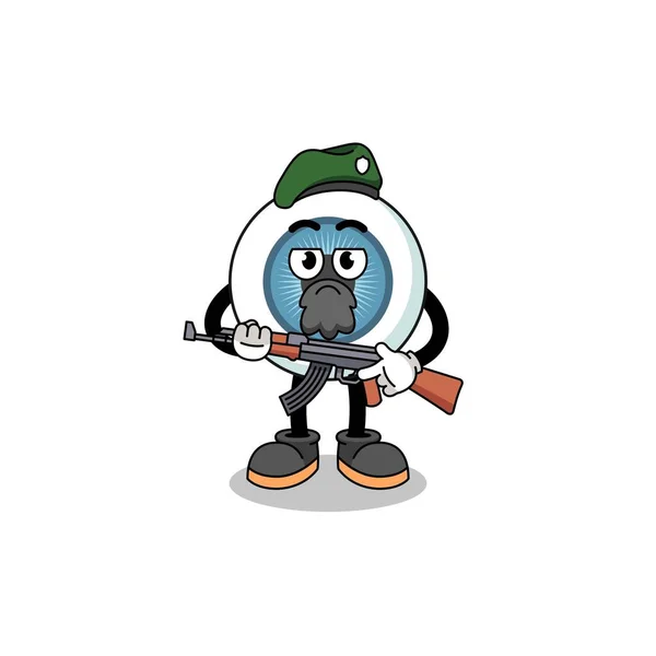 Character Cartoon Eyeball Special Force Character Design — 스톡 벡터