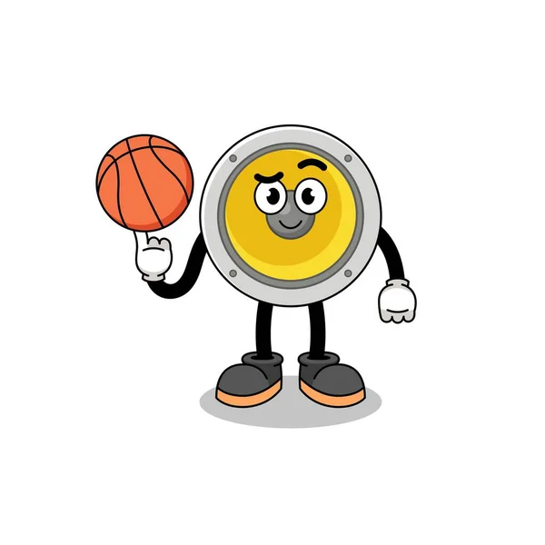 Reproduktor Ilustrace Jako Basketbalista Charakter Design — Stockový vektor