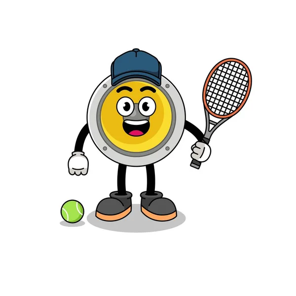 Speaker Illustration Tennis Player Character Design — Image vectorielle